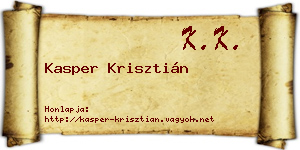 Kasper Krisztián névjegykártya