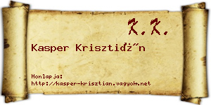 Kasper Krisztián névjegykártya